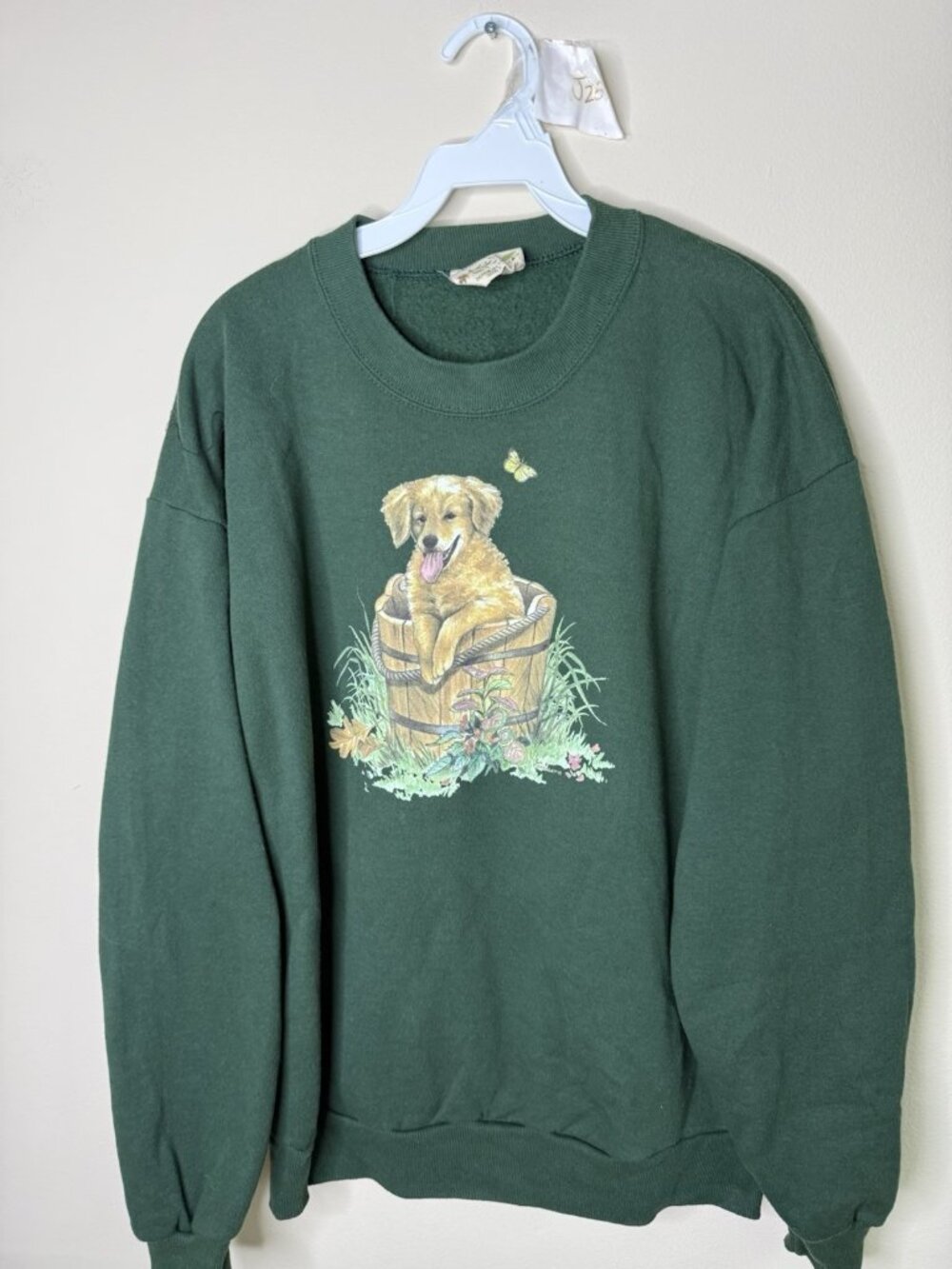 Vintage 90s Crewneck Sweatshirt Golden Retriever Dog Faded